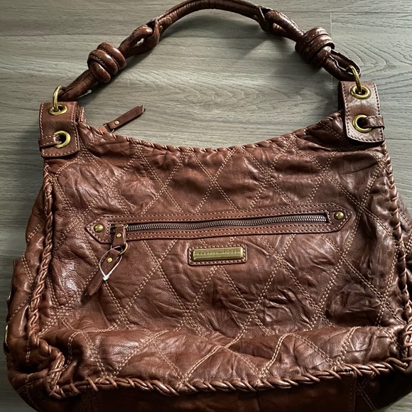 Isabella Fiore Brown Leather Quilted Shoulder Bag Many Pockets Mint Condition - Picture 5 of 11